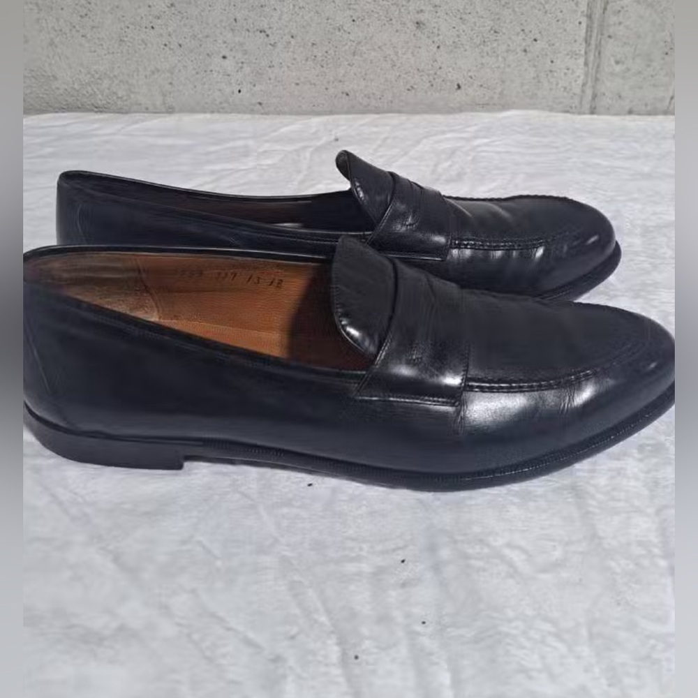 Authentic Salvatore Ferragamo Men’s Polished Leather Penny Loafers USA 13